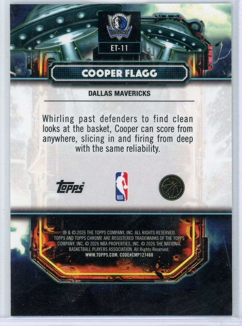 Cooper Flagg 2025-26 Topps Cosmic Chrome Extra Terrestrial Rookie Card