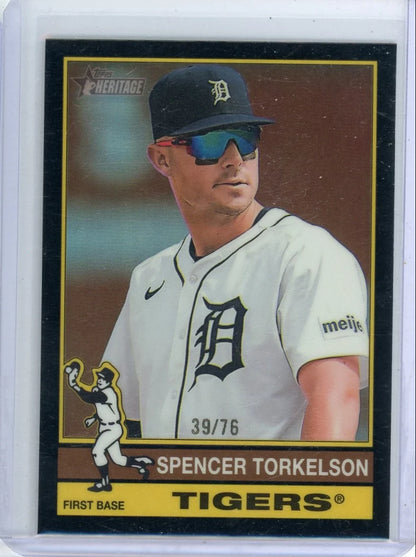 Spencer Torkelson 2025 Topps Heritage Chrome Refractor #'d 39/76
