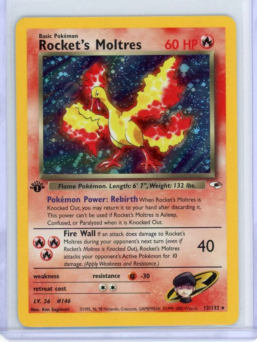 Rocket's Moltres Pokémon Gym Heroes Holo #12/132