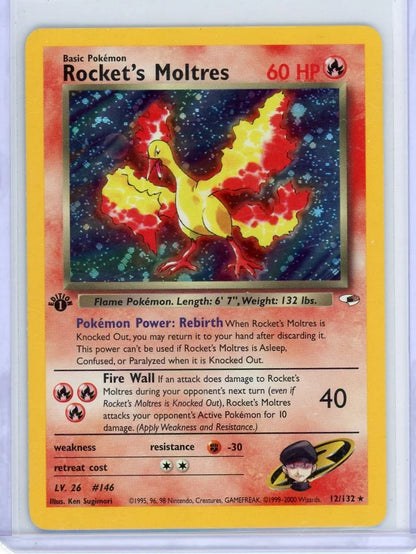 Rocket's Moltres Pokémon Gym Heroes Holo #12/132