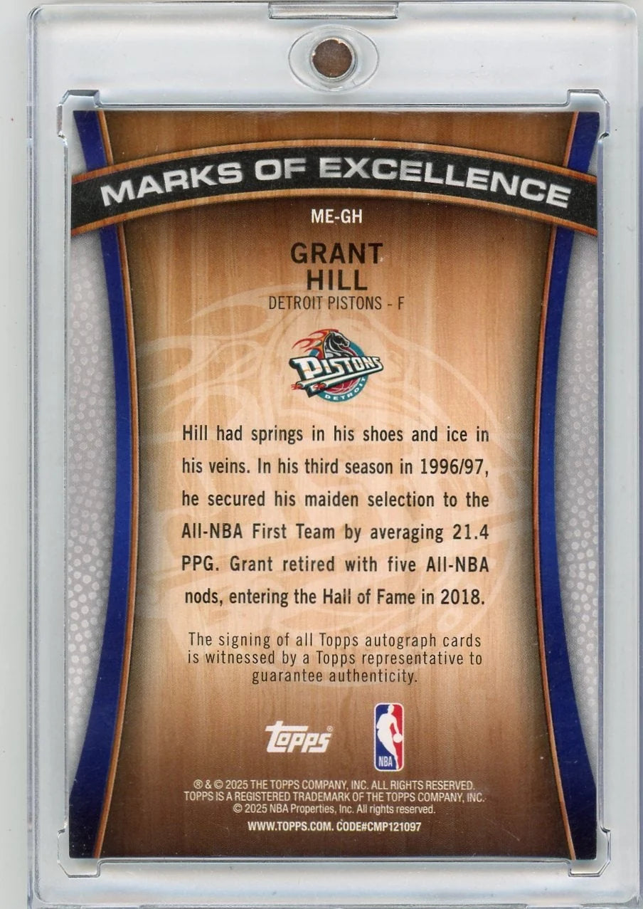 Grant Hill 2025-26 Topps Marks of Excellence autograph #'d 30/99