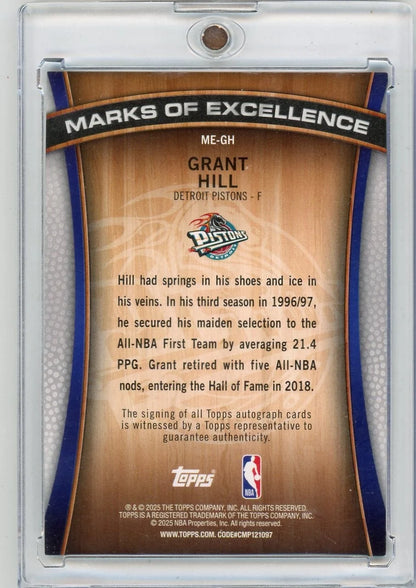 Grant Hill 2025-26 Topps Marks of Excellence autograph #'d 30/99