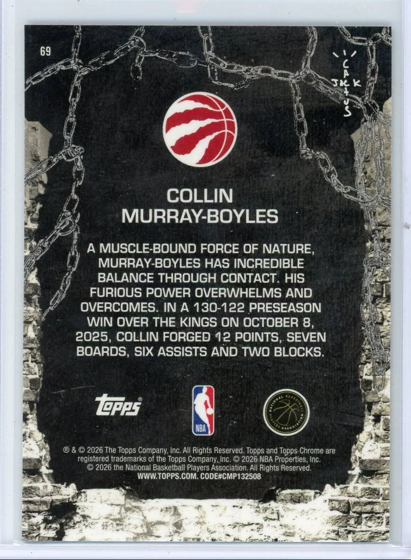 Collin Murray-Boyles 2025-26 Topps Chrome X Cactus Jack Teal Refractor RC #'d 064/199