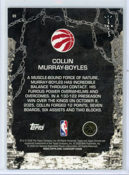 Collin Murray-Boyles 2025-26 Topps Chrome X Cactus Jack Teal Refractor RC #'d 064/199