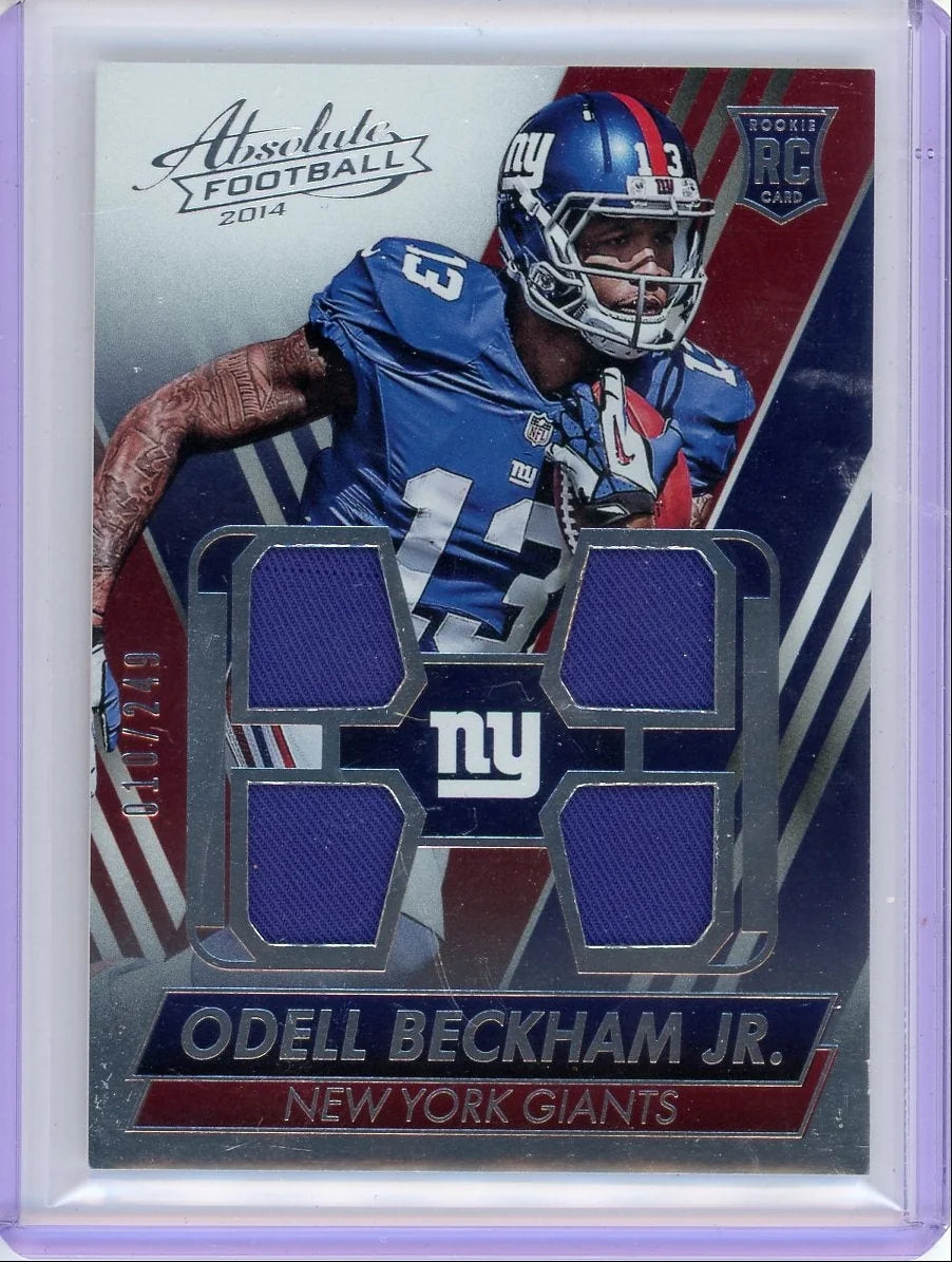 Odell Beckham Jr. 2014 Panini Absolute Quad Relic RC #'d 010/249