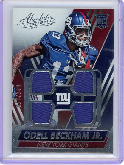 Odell Beckham Jr. 2014 Panini Absolute Quad Relic RC #'d 010/249