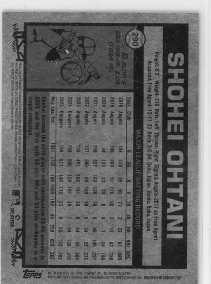 Shohei Ohtani 2026 Topps Heritage NL All-Stars Burgundy Sparkle