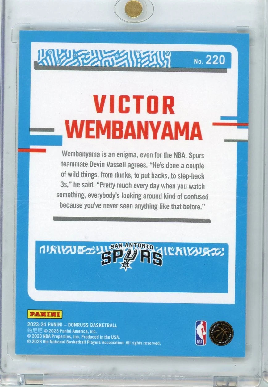 Victor Wembanyama 2023-24 Panini Donruss Green Lazer Rated Rookie