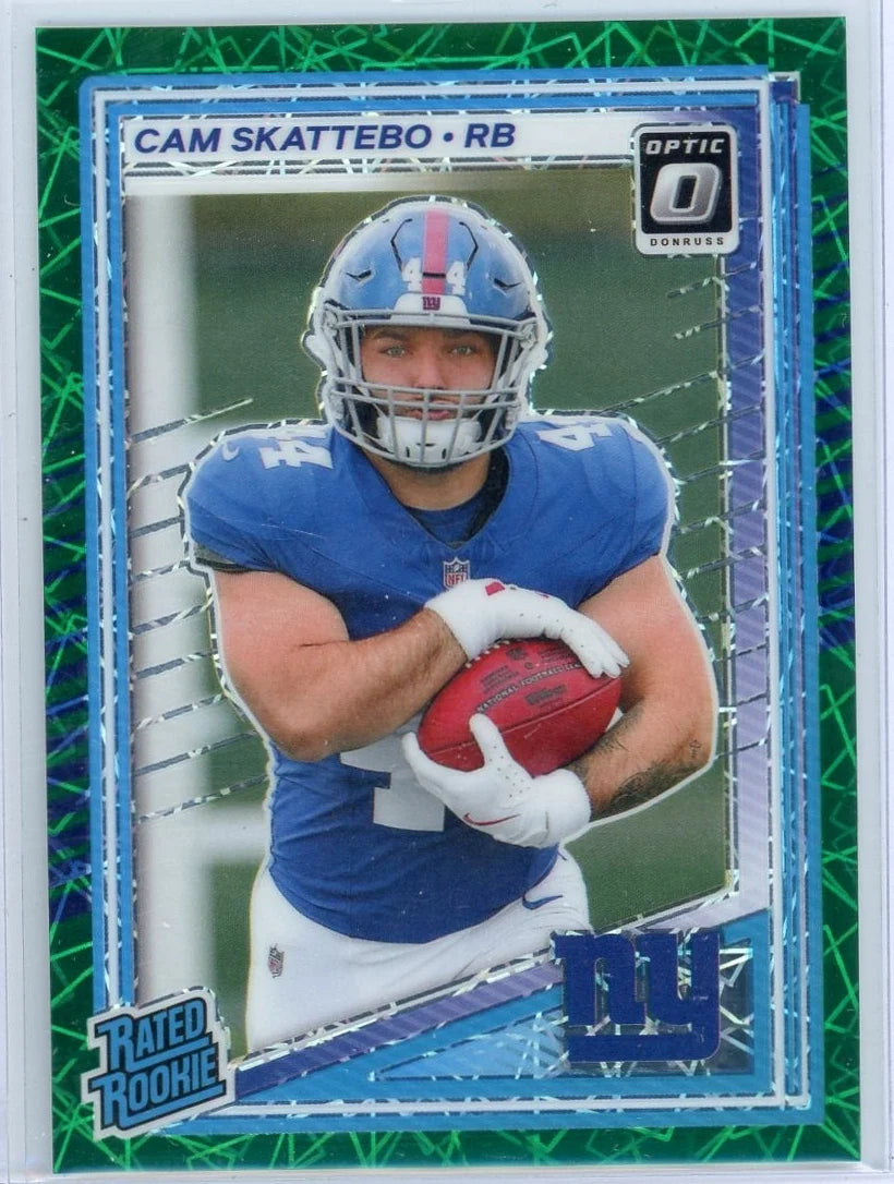 Cam Skattebo 2025 Panini Donruss Optic Green Velocity Rated Rookie