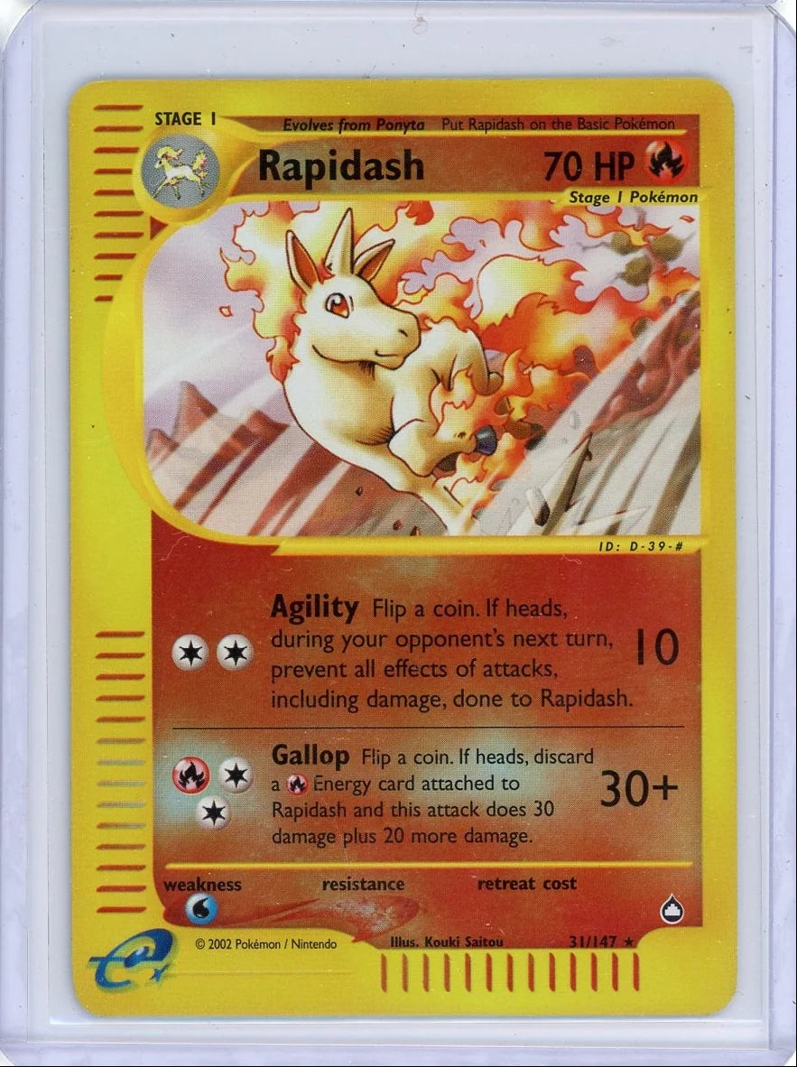 Rapidash 2002 Pokemon Aquapolis reverse holo #31/147