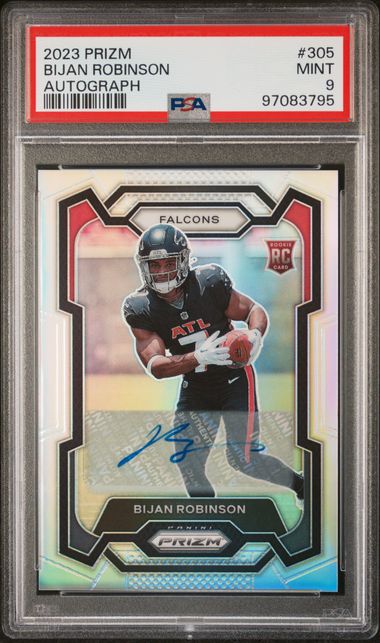 Bijan Robinson 2023 Panini Prizm Autograph RC PSA 9