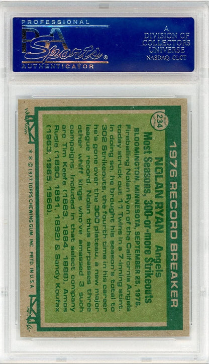 Nolan Ryan 1977 Topps Record Breakers #234 PSA 8