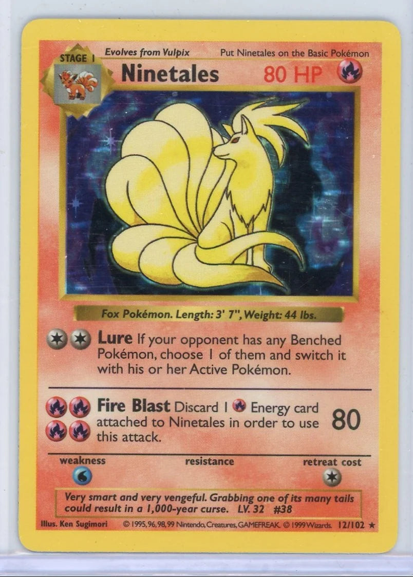 Ninetales 1999 Pokemon Base Set Shadowless holo #12/102