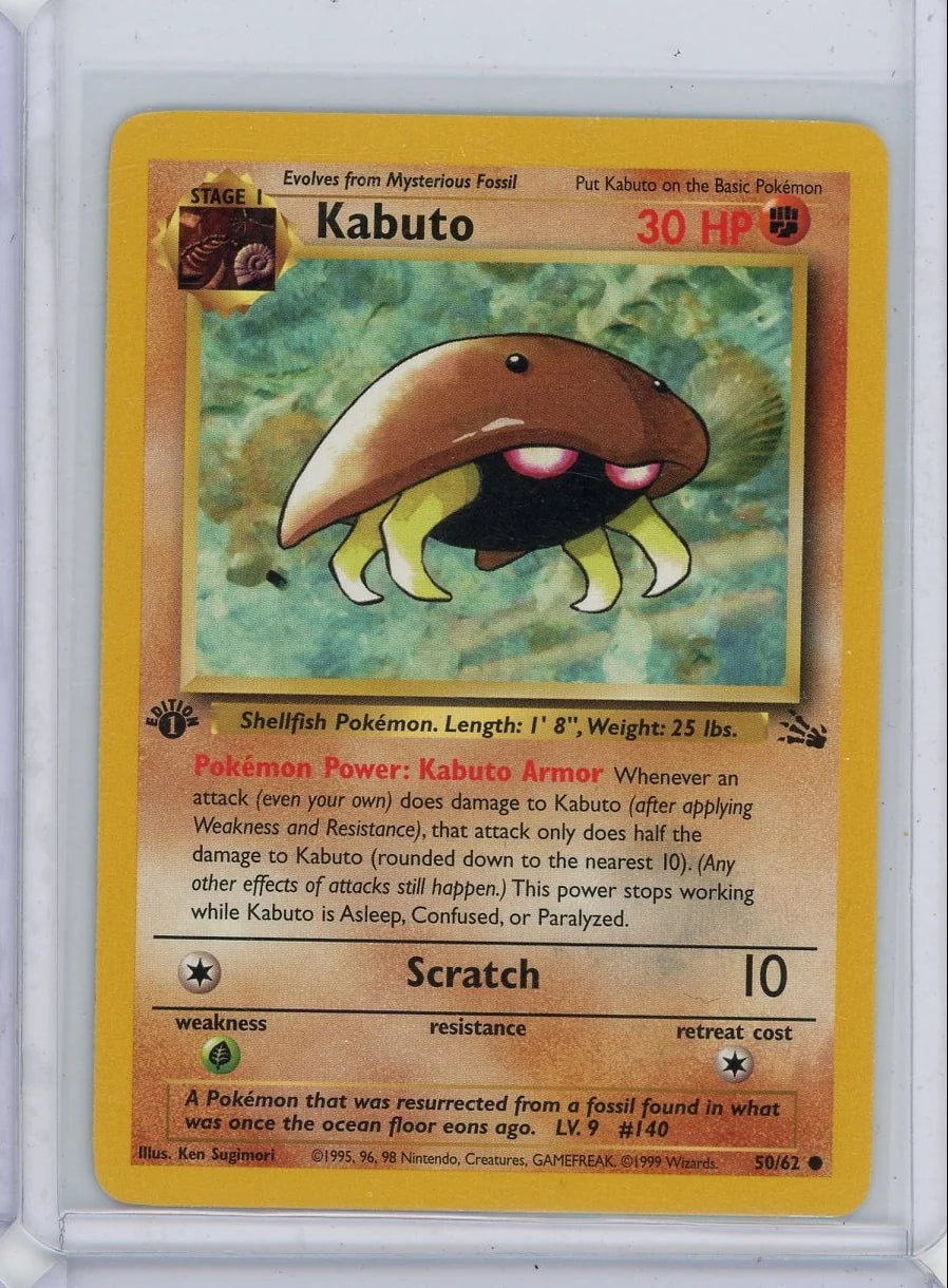 Kabuto Pokémon Fossil 1st Edition Non Holo #50/62 MP
