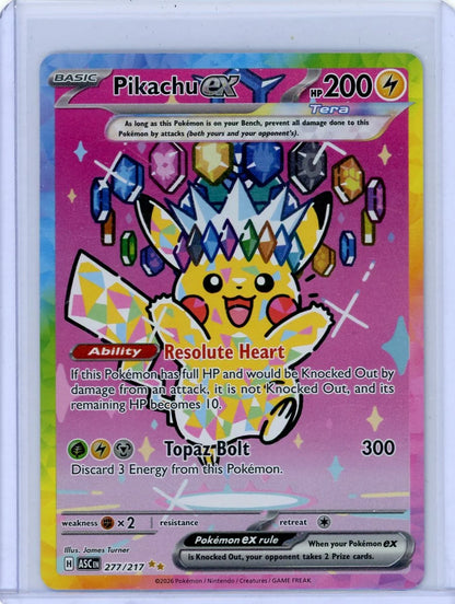 Pikachu ex Pokémon Ascended Heroes Special Illustration Rare #277/217