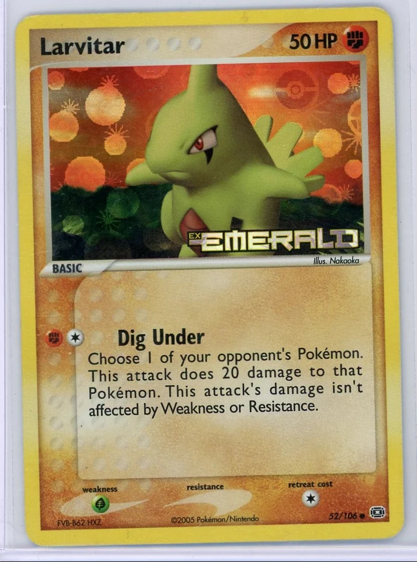 Larvitar Pokémon Emerald Reverse Holo #52/106 (MP)