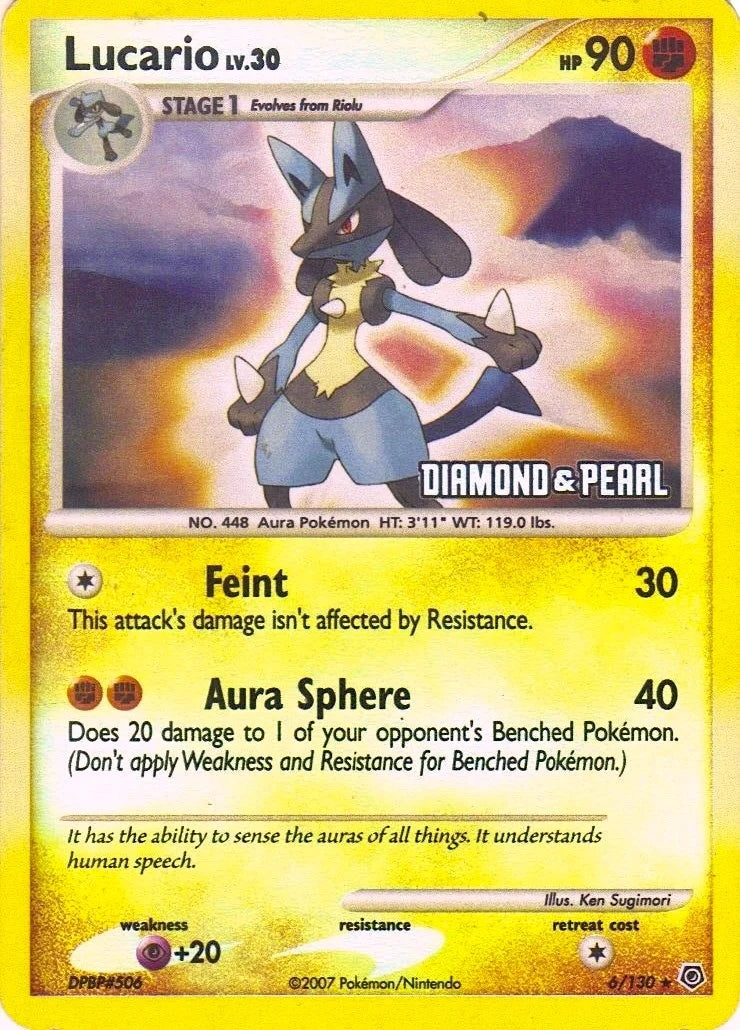 Lucario - 6/130 [Diamond & Pearl] (006/130) (Burger King Promos) (BKP)