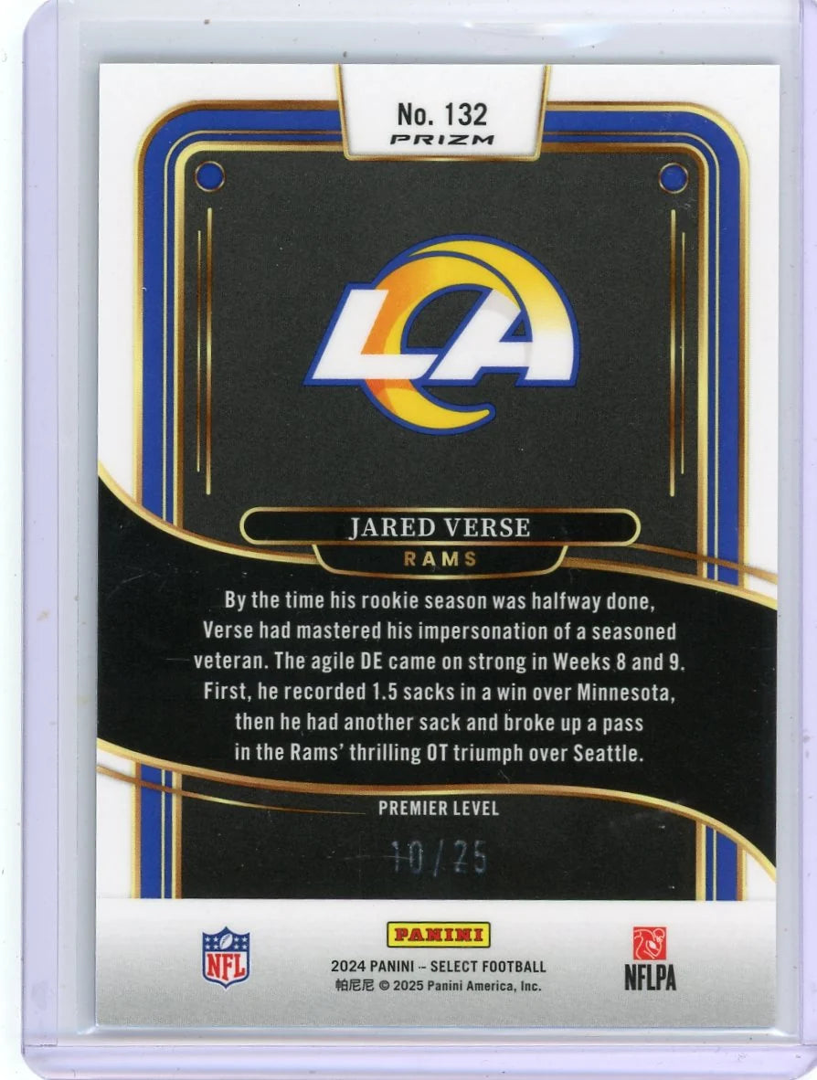 Jared Verse 2024 Panini Select Premier Level Blue Disco #'d 10/25