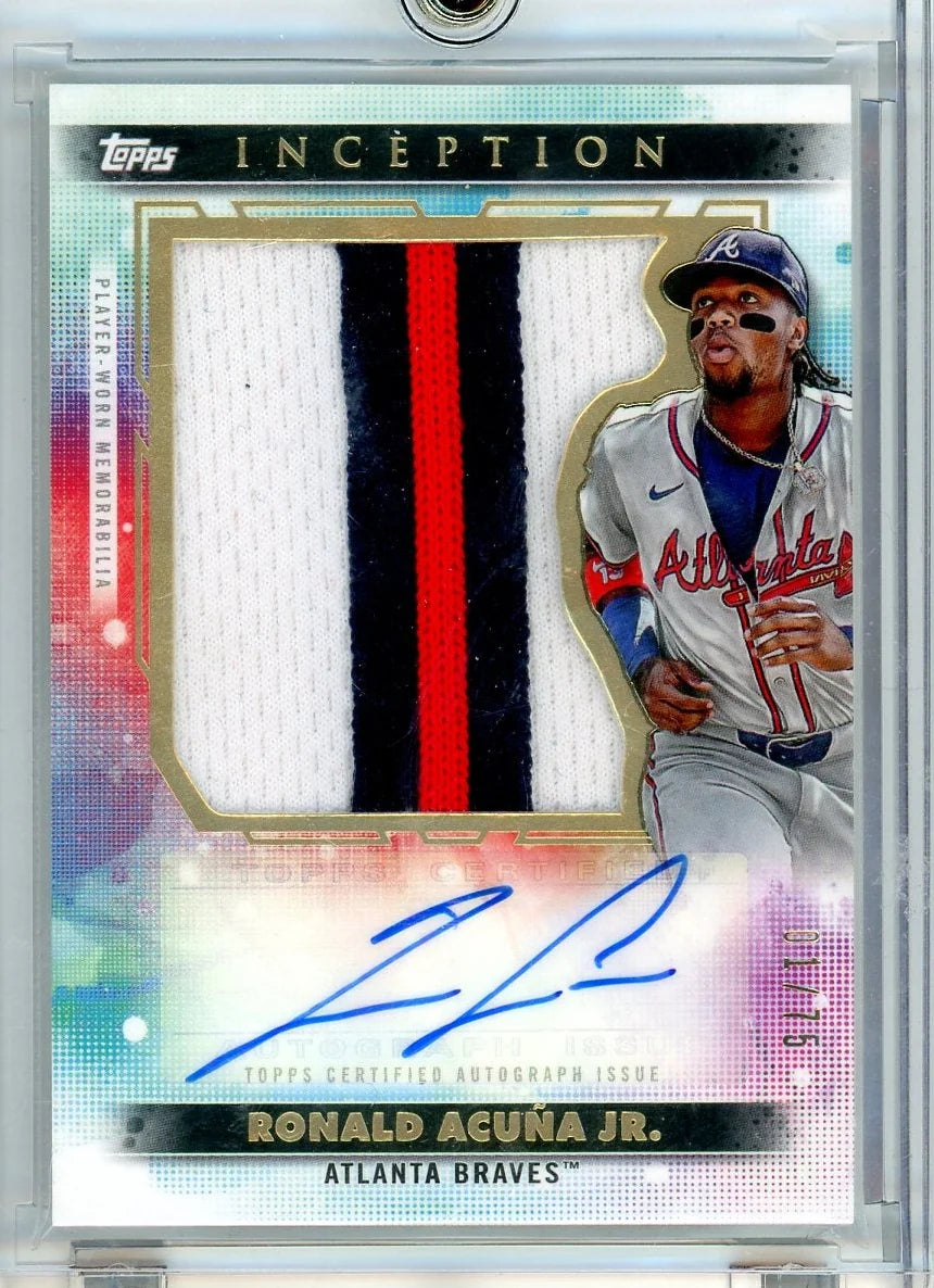 Ronald Acuna Jr. 2024 Topps Inception Patch Autograph #'d 01/75