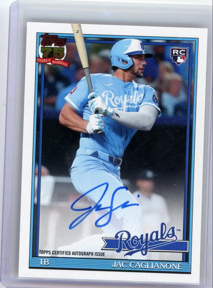 Jac Caglianone 2026 Topps Series 1 1991 Baseball Rookie Autograph