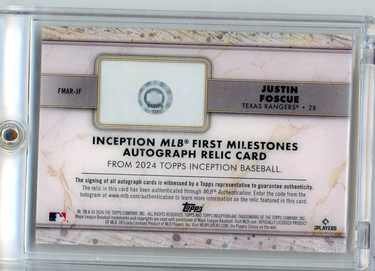 Justin Foscue 2024 Topps Inception First Milestones RPA #'d 03/10
