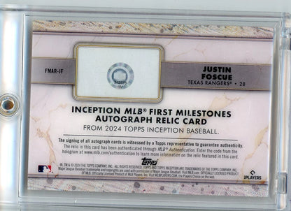 Justin Foscue 2024 Topps Inception First Milestones RPA #'d 03/10