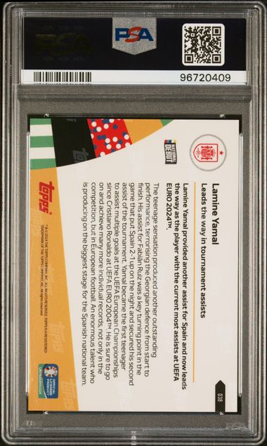 Lamine Yamal 2024 Topps Now UEFA EURO PSA 10