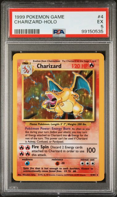 Charizard 1999 Pokemon Base Set holo #4/102 PSA 5
