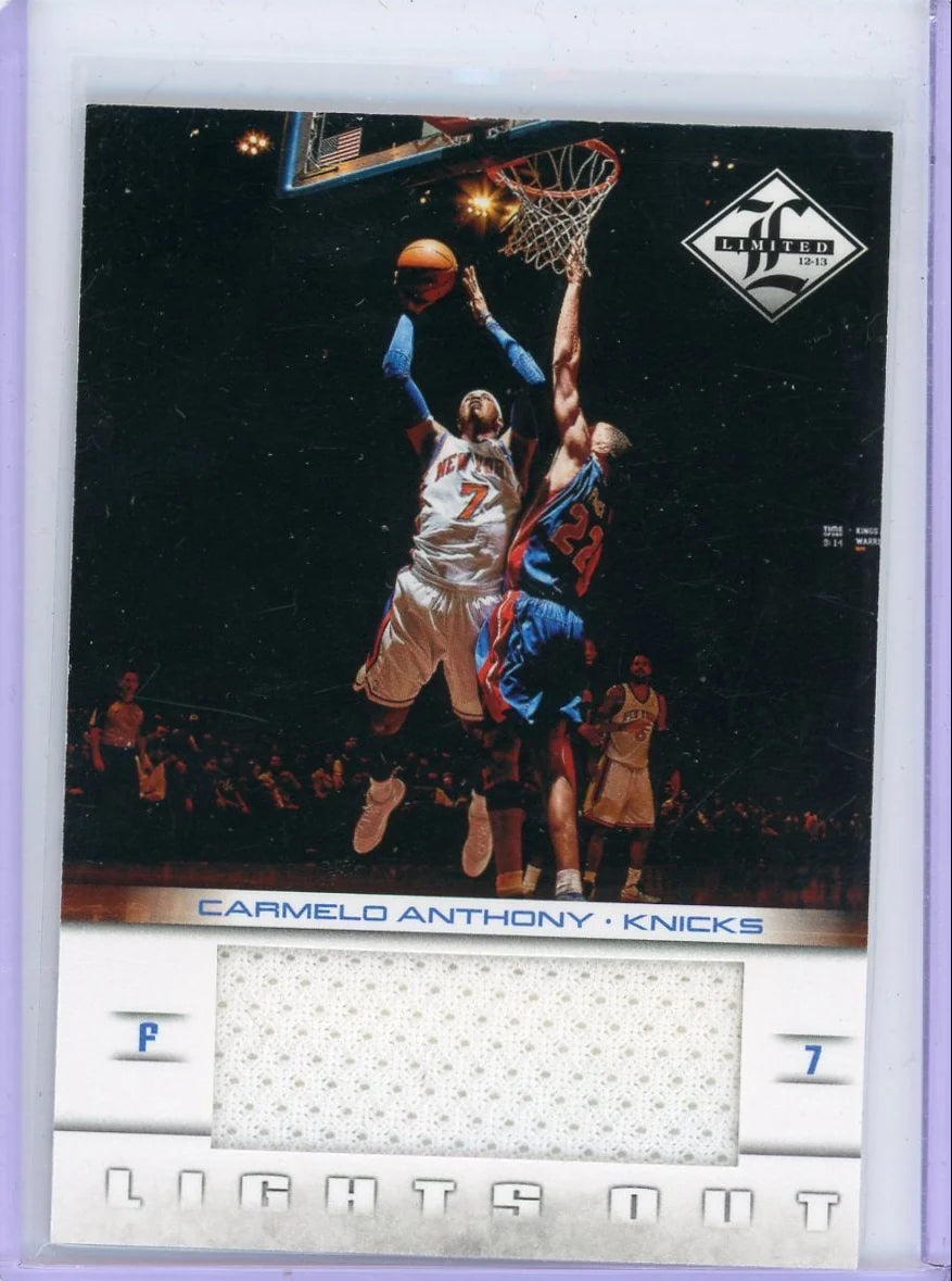 Carmelo Anthony 2012 Panini Limited Basketball Lights Out Relic #'d 121/199