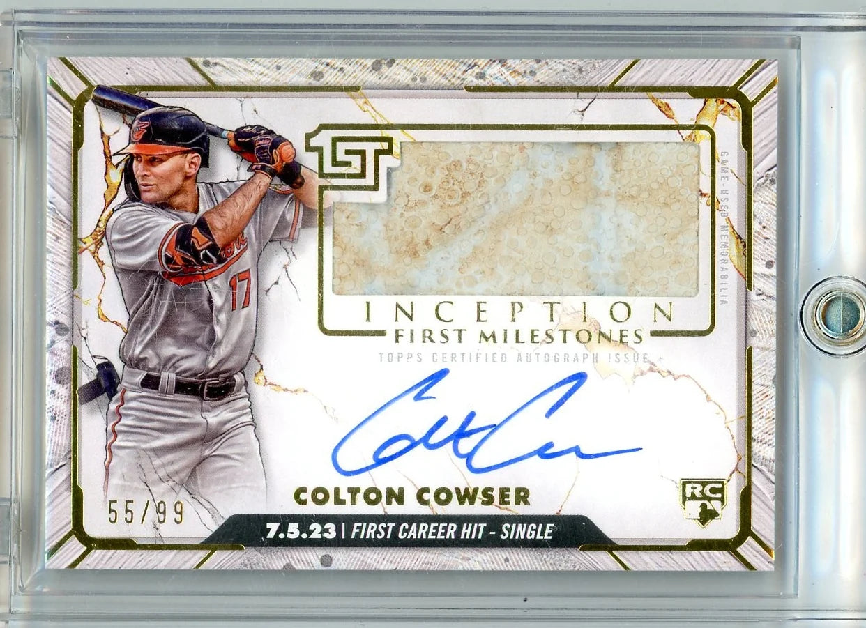 Colton Cowser 2024 Topps Inception First Milestones RPA #'d 55/99