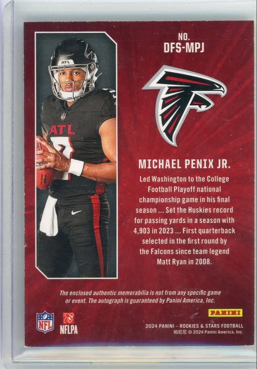 Michael Penix Jr. 2024 Panini Rookies and Stars Dress For Success RPA #'d 27/99