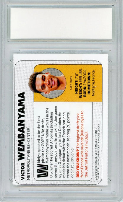 Victor Wembanyama 2023 Sports Illustrated for Kids rookie card PGI 8
