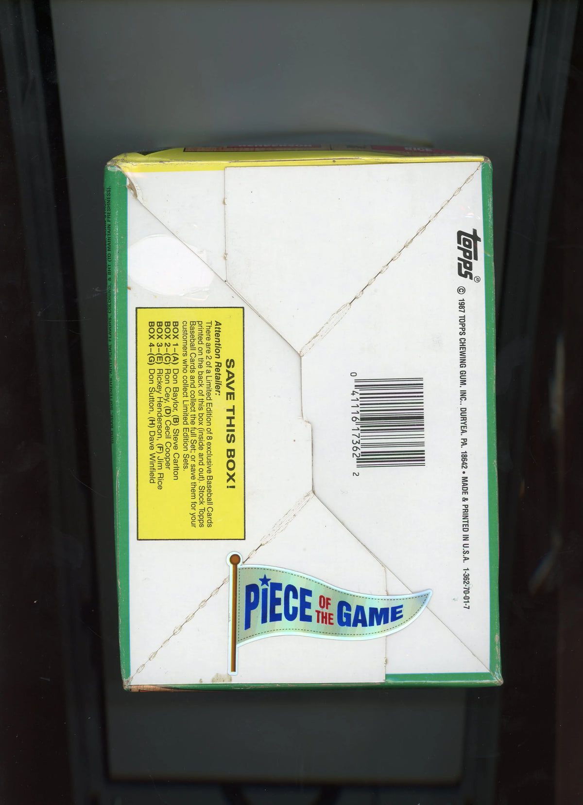 1987 Topps Baseball Hobby Box (Sealed)