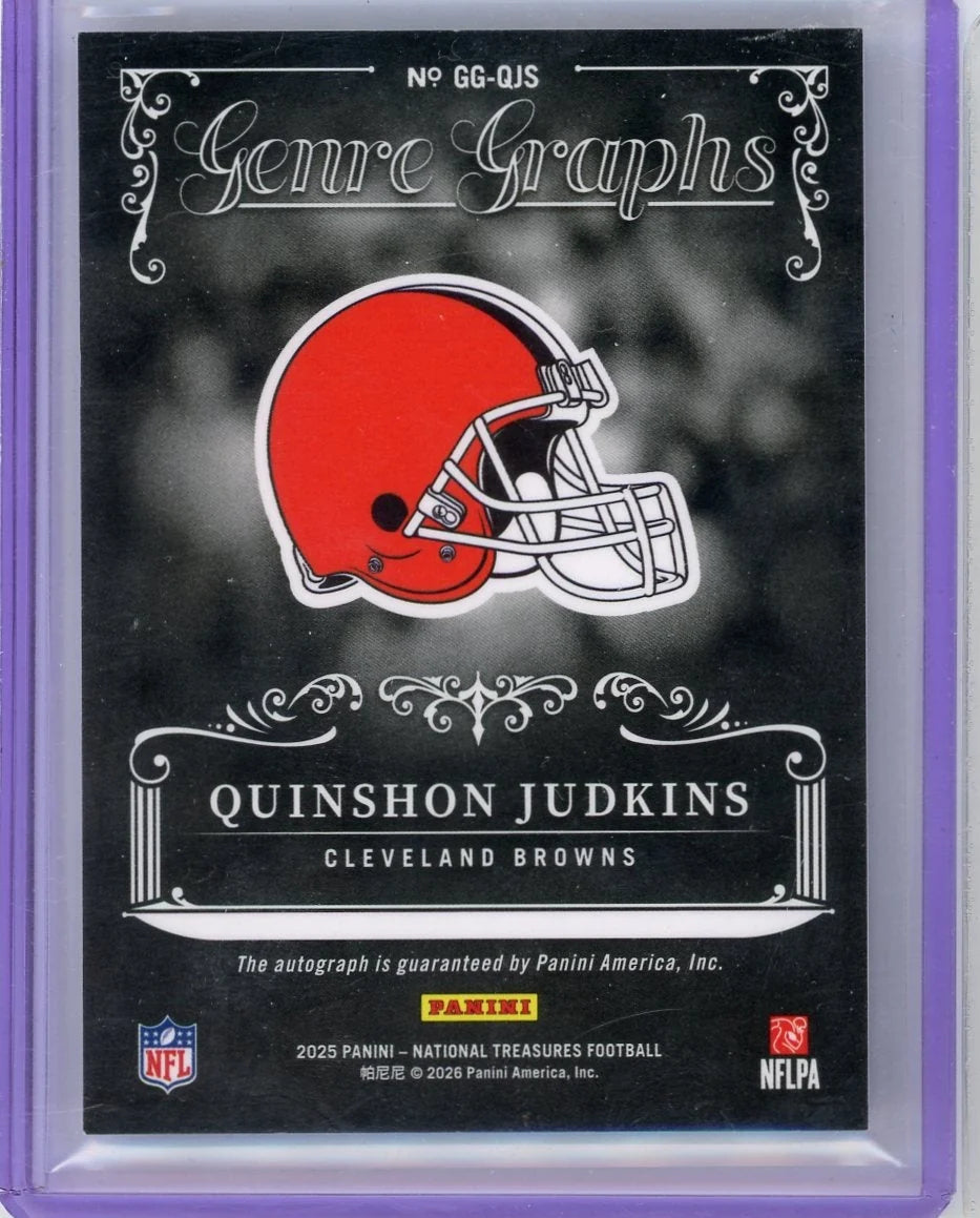 Quinshon Judkins 2025 Panini National Treasures GenreGraphs Auto #'d 63/99