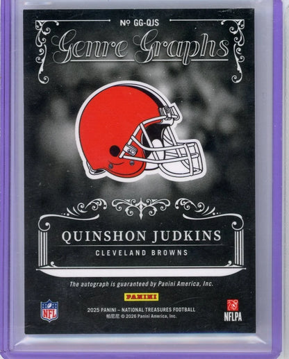 Quinshon Judkins 2025 Panini National Treasures GenreGraphs Auto #'d 63/99