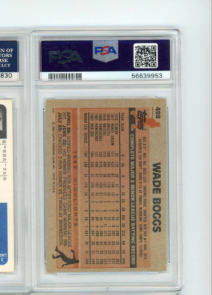 Wade Boggs 1983 Topps rookie card #498 PSA 7