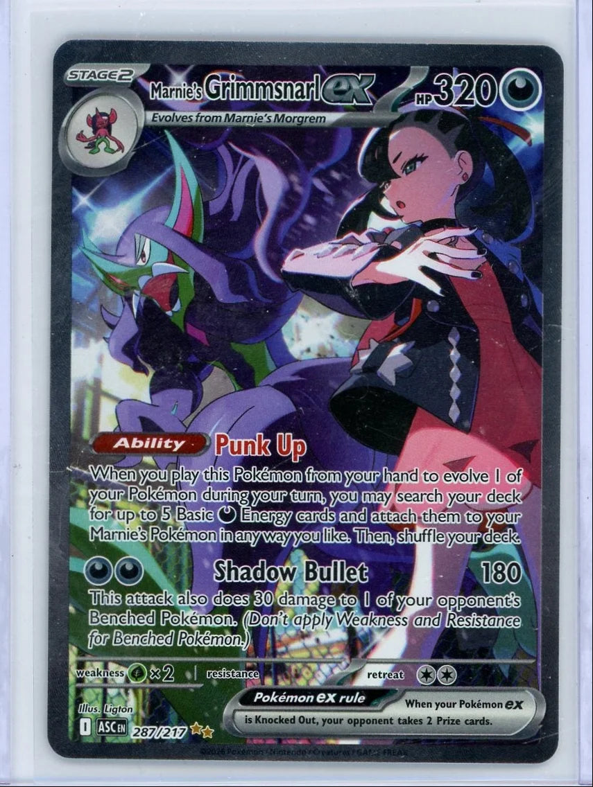 Marnie's Grimmsnarl ex Pokemon Ascended Heroes Special Illustration Rare #287/217