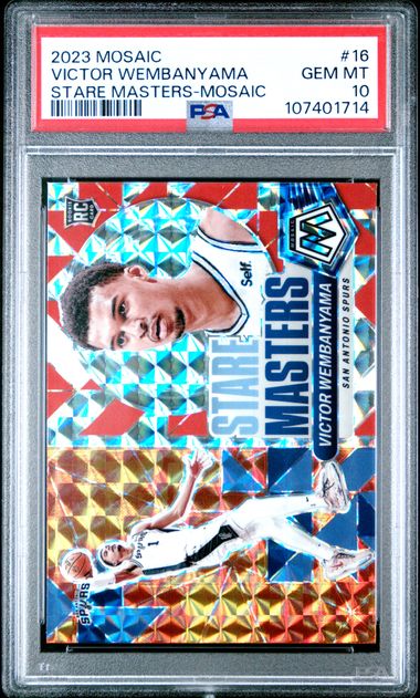 Victor Wembanyama 2023-24 Panini Mosaic Stare Masters Mosaic prizm RC PSA 10