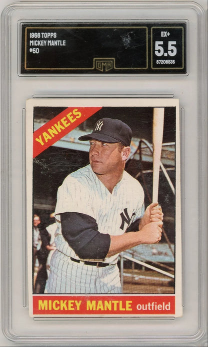 Mickey Mantle 1966 Topps #50 GMA 5.5