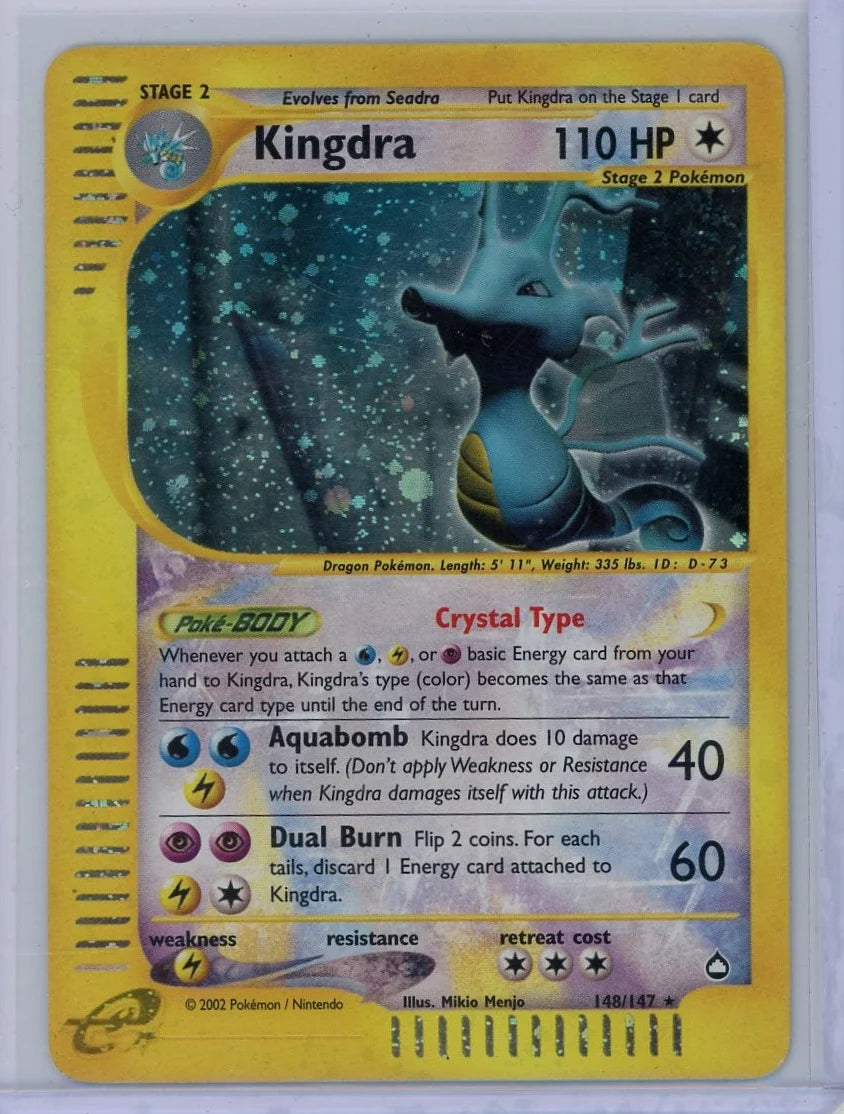 Kingdra 2002 Pokemon Aquapolis holo #148/147