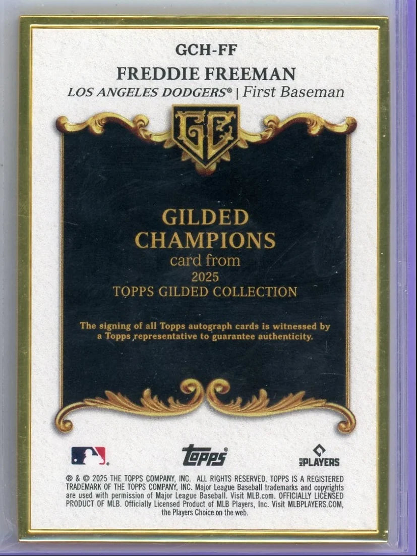 Freddie Freeman 2025 Topps Gilded Collection Gilded Champions Autograph #'d 46 /50