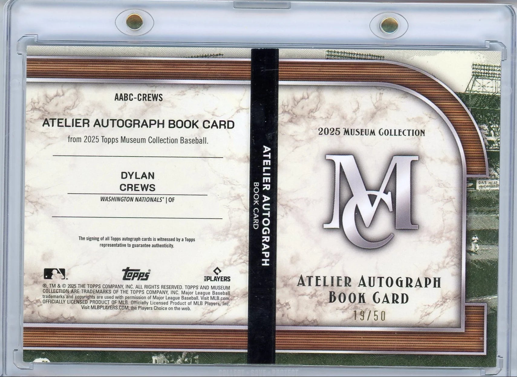 Dylan Crews 2025 Topps Museum Collection Ateleir Autograph Rookie Card #'d 19/50