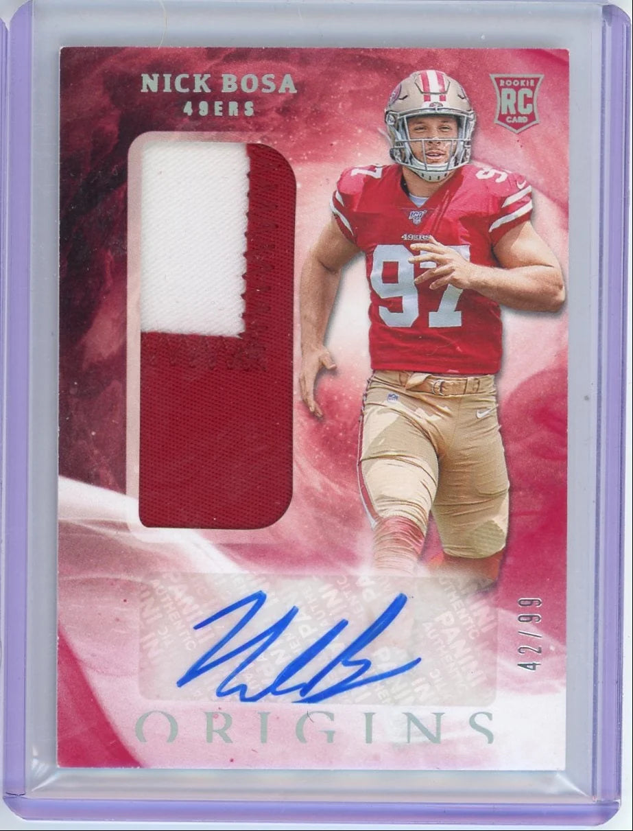 Nick Bosa 2019 Panini Origins Rookie Patch Autograph #'d 47/99