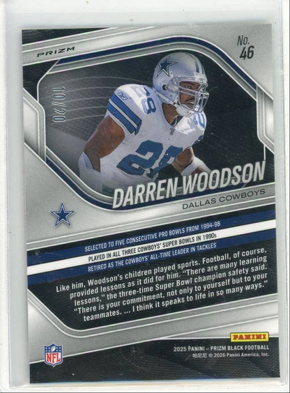 Darren Woodson 2025 Panini Prizm Black Cherry Blossom #'d 10/20