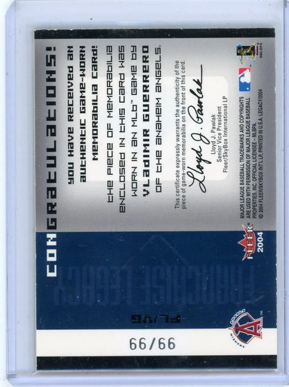 Vladimir Guerrero 2004 Fleer Legacy Franchise Legacy Relic #'d 99/99