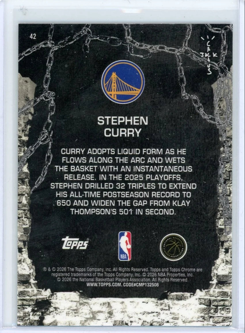 Stephen Curry 2025-26 Topps Chrome X Cactus Jack Pink Refractor #'d 043/250