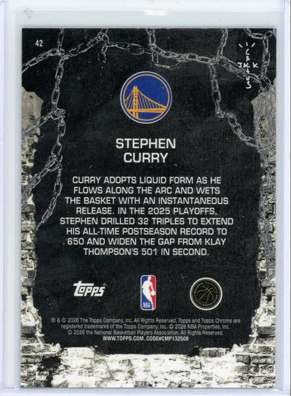 Stephen Curry 2025-26 Topps Chrome X Cactus Jack Pink Refractor #'d 043/250