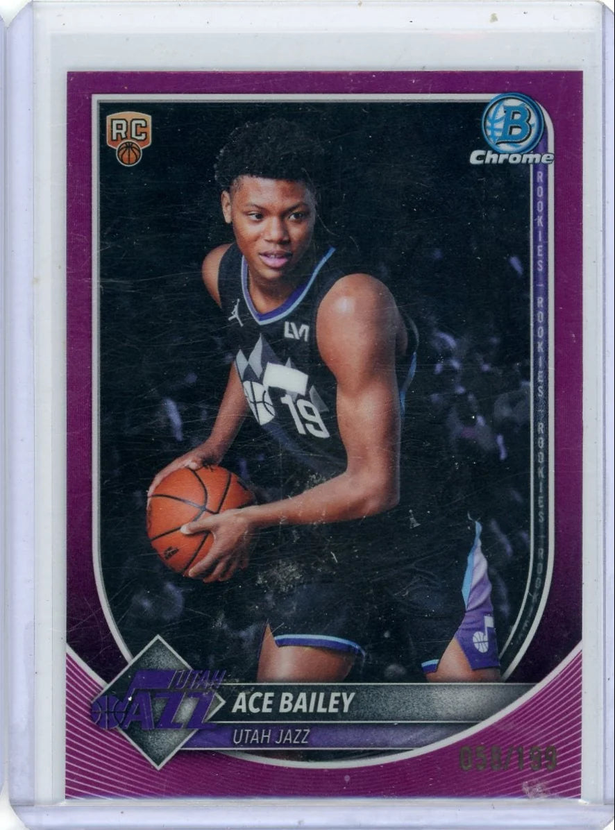 Ace Bailey 2025-26 Bowman Chrome purple ref. RC #'d 058/199