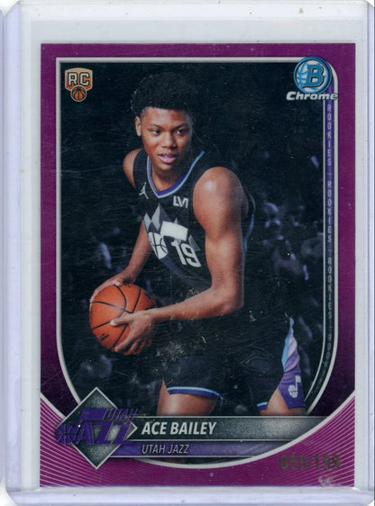 Ace Bailey 2025-26 Bowman Chrome purple ref. RC #'d 058/199