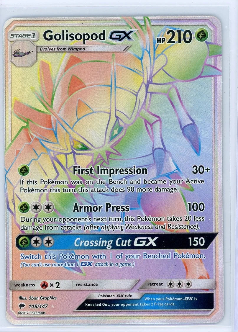 Golisopod GX 2017 Pokemon Burning Shadows Secret rare #148/147